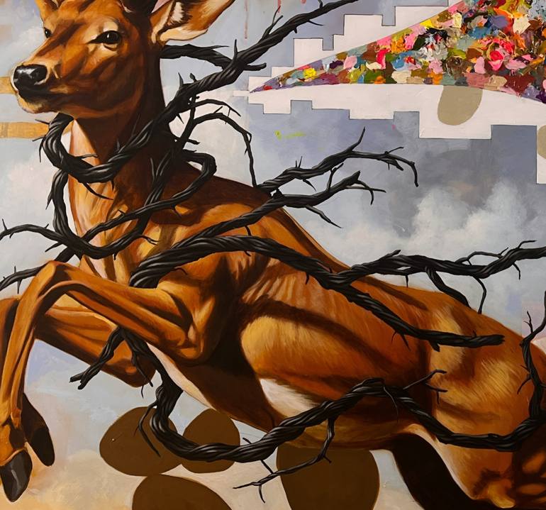 Original Contemporary Animal Painting by David Mcglothlin