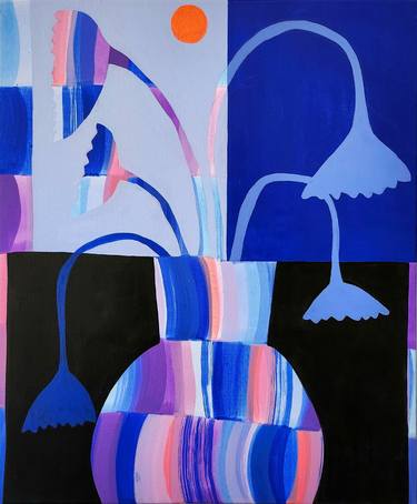 Original Abstract Floral Painting by Amy Kim