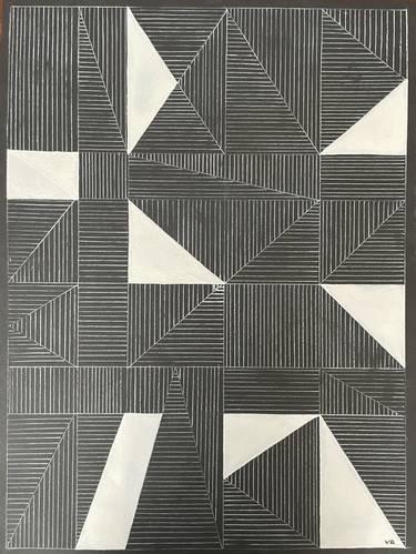 Original Contemporary Geometric Drawing by Veronica Romualdez