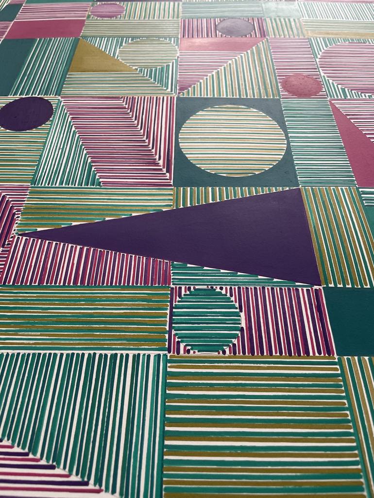 Original Geometric Painting by Veronica Romualdez