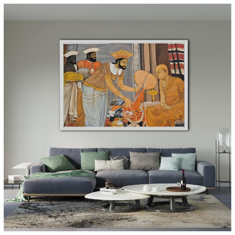 Original Art Deco Architecture Painting by Sanduni Beddage