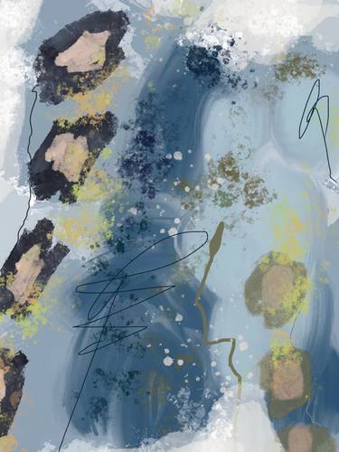 Original Abstract Nature Mixed Media by Natalie Ola