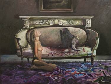 Original Conceptual Women Painting by Santiago Ii Aguirre