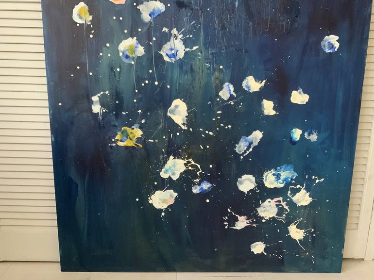 Original Abstract Floral Painting by Hennie Van De Lande