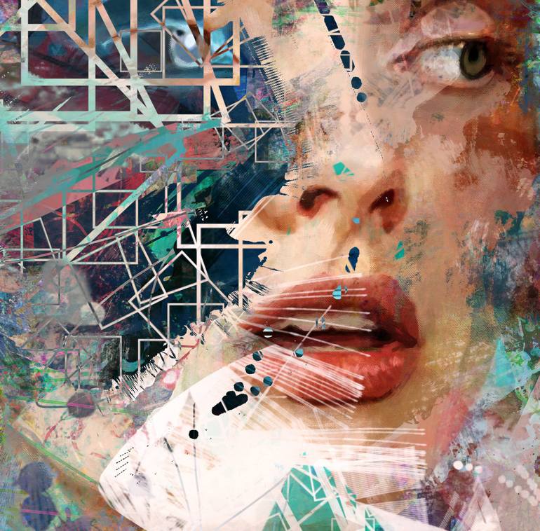 Original Abstract Expressionism Portrait Painting by Yossi Kotler