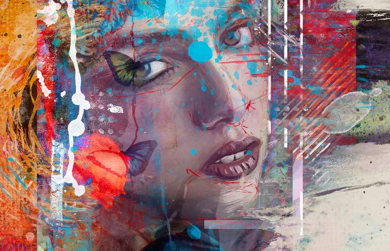 Original Portraiture Abstract Painting by Yossi Kotler