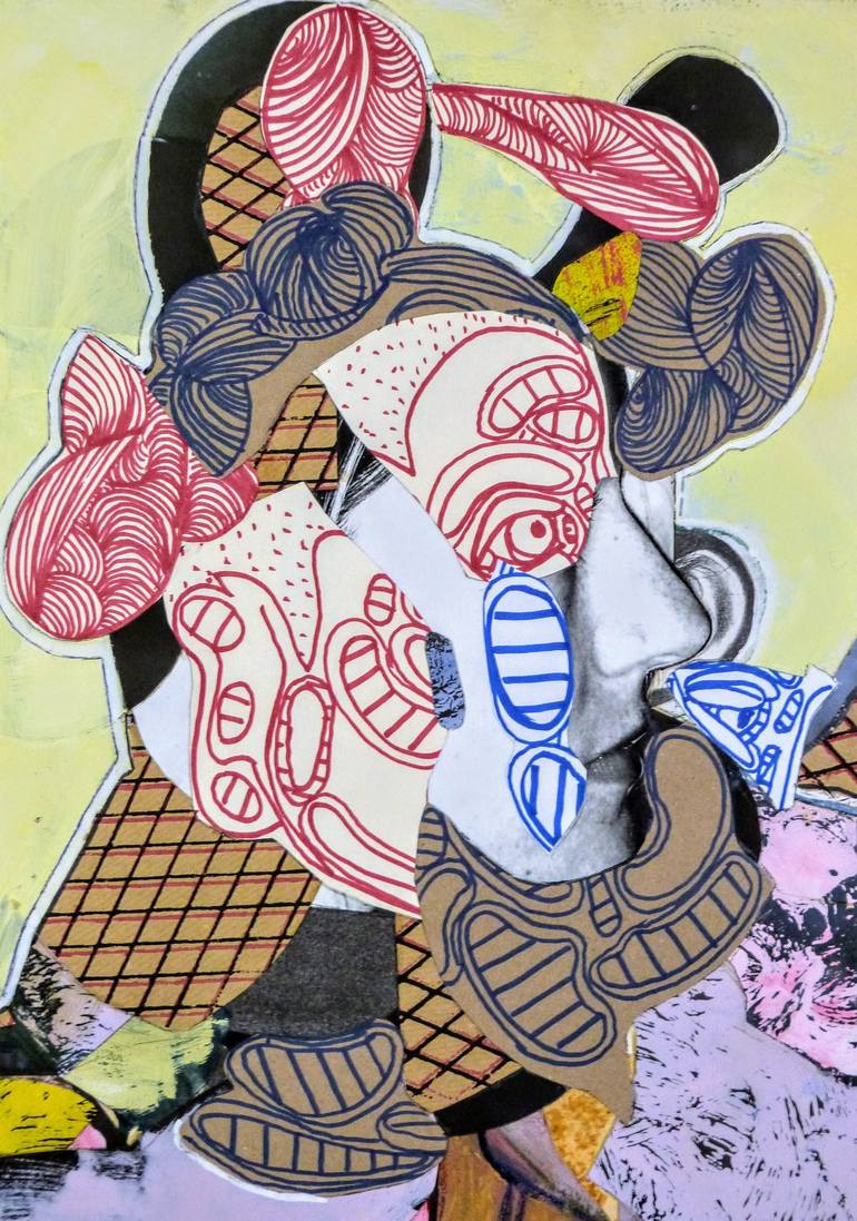 Original Figurative Women Collage by Pascal Marlin