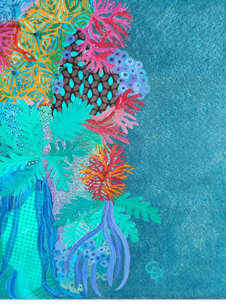 Original Baroque Seascape Mixed Media by Cécile Duchêne Malissin