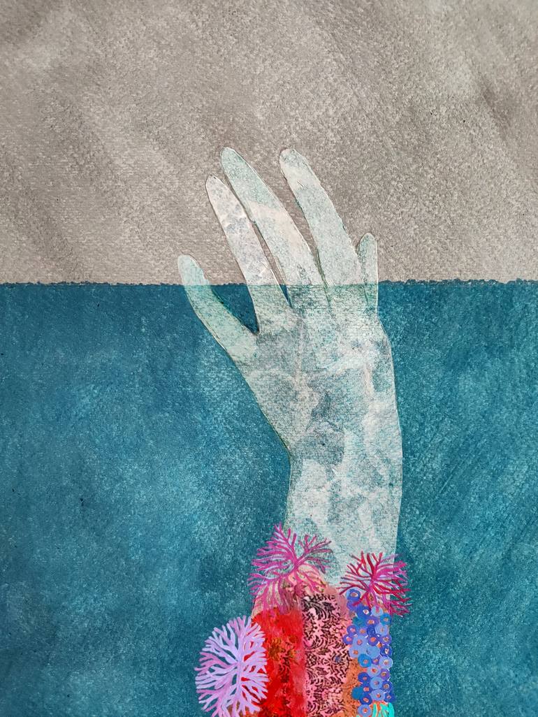 Original Baroque Seascape Mixed Media by Cécile Duchêne Malissin
