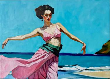 Original Modernism Beach Painting by Terri Duan