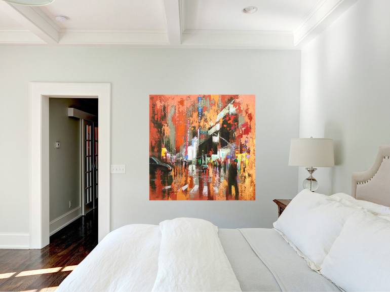 Original Fine Art Cities Painting by Chin H Shin