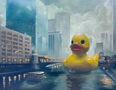 Original Contemporary Cities Painting by Wayne Chang