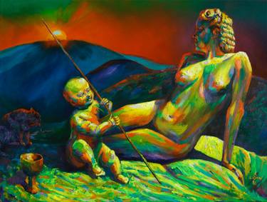 Original Expressionism Nude Painting by Corné Akkers