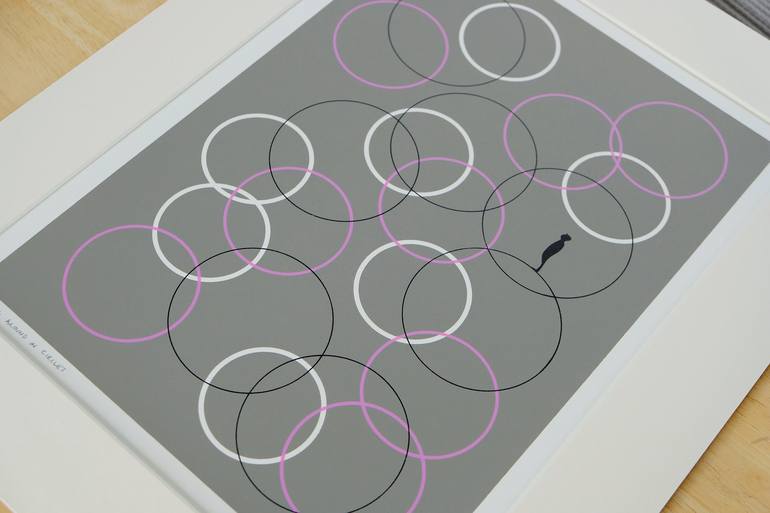 Original graphic Geometric Printmaking by Lene Bladbjerg