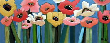 Original Abstract Expressionism Garden Painting by David Hinds