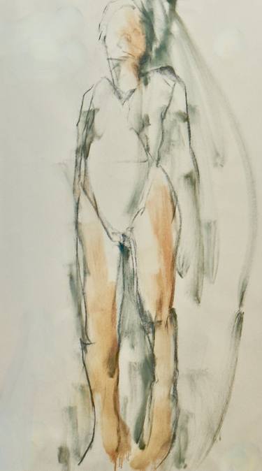 Original Contemporary Nude Drawing by Jane Du Brin