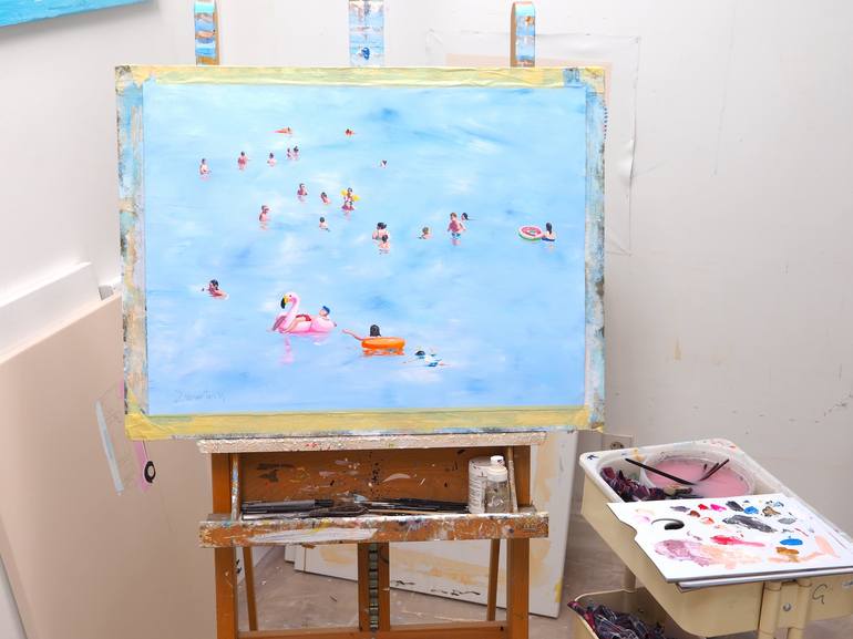 Original Contemporary Beach Painting by Carlos Martín