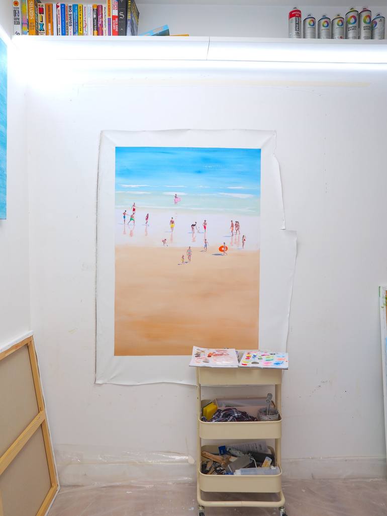 Original Contemporary Beach Painting by Carlos Martín