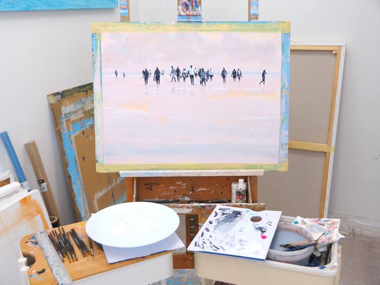 Original Contemporary Beach Painting by Carlos Martín