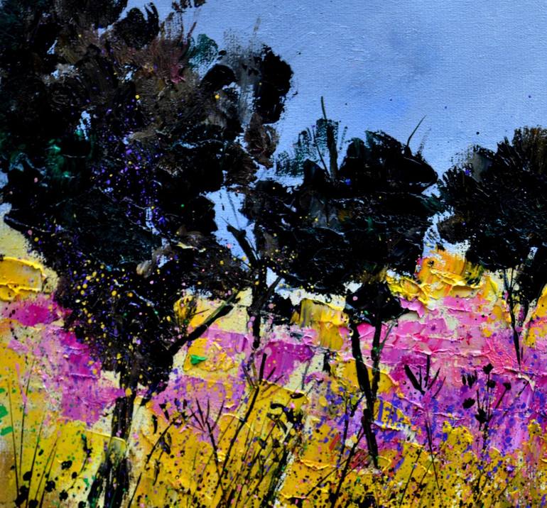 Original Abstract Expressionism Landscape Painting by Pol Ledent