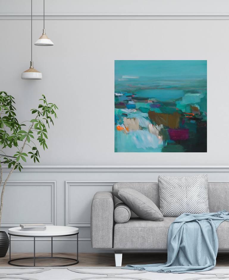 Original Abstract Landscape Painting by Ute Laum