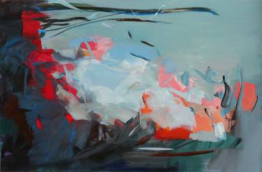 Original Abstract Floral Painting by Ute Laum